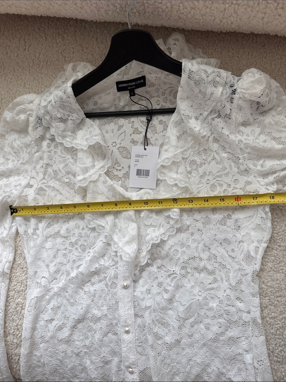 Generation Love Corsa Lace Ruffle-Front Blouse Size S NWT - Picture 7 of 9